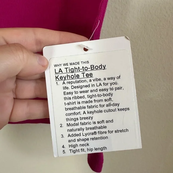 NWT Lululemon LA Tight-to-Body Keyhole Tee - Picture 5 of 10